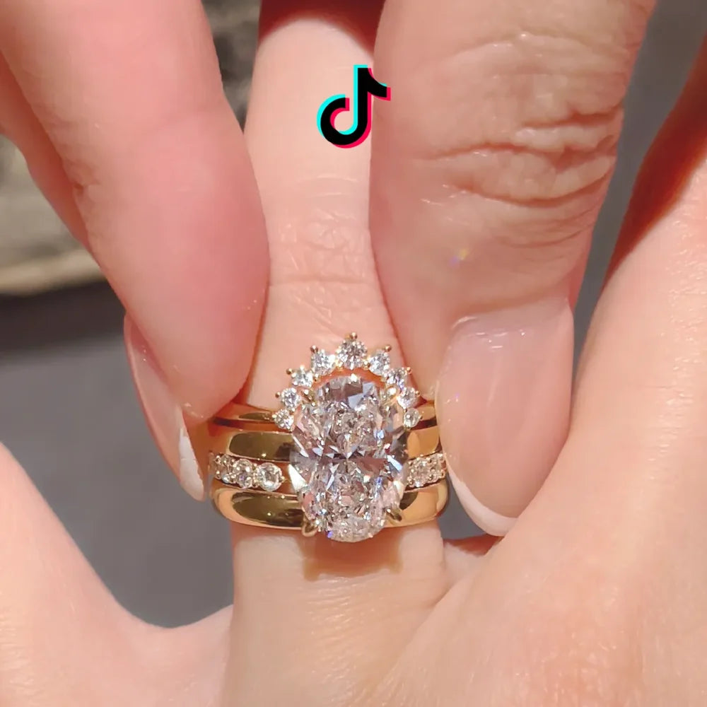 Stackable Diamond Ring with Adjustable Open Band