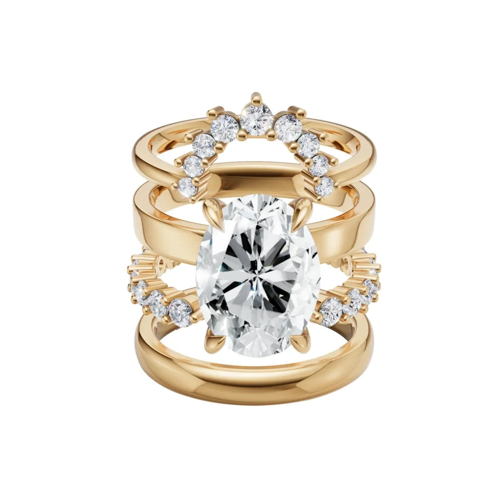 Stackable Diamond Ring with Adjustable Open Band