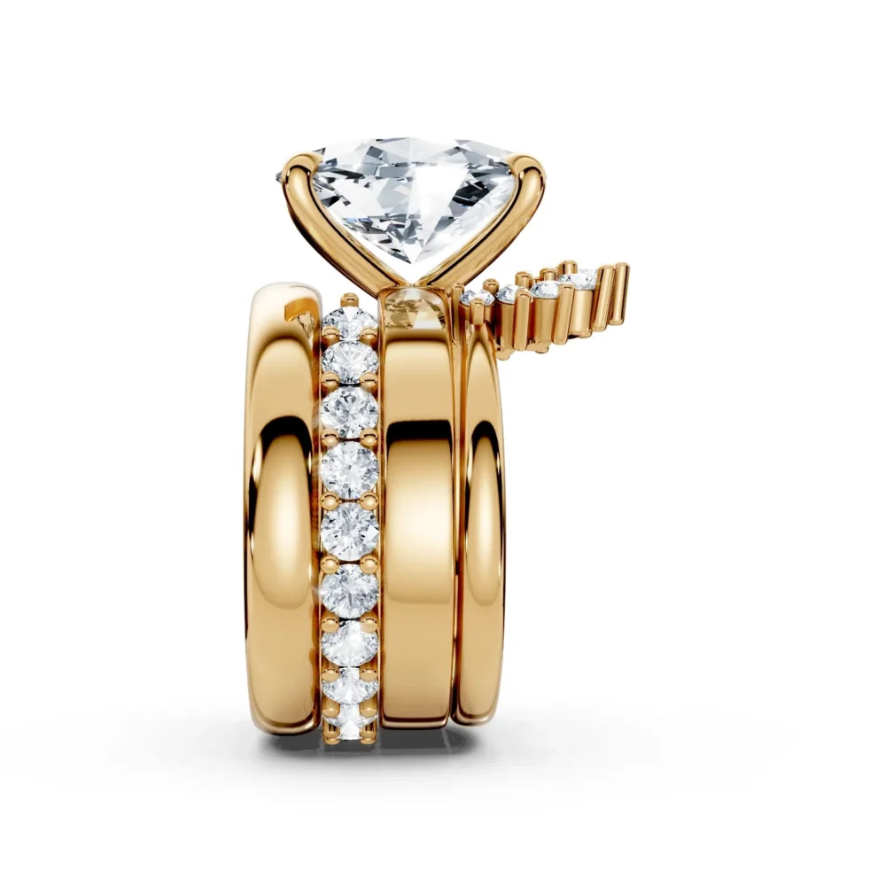 Stackable Diamond Ring with Adjustable Open Band