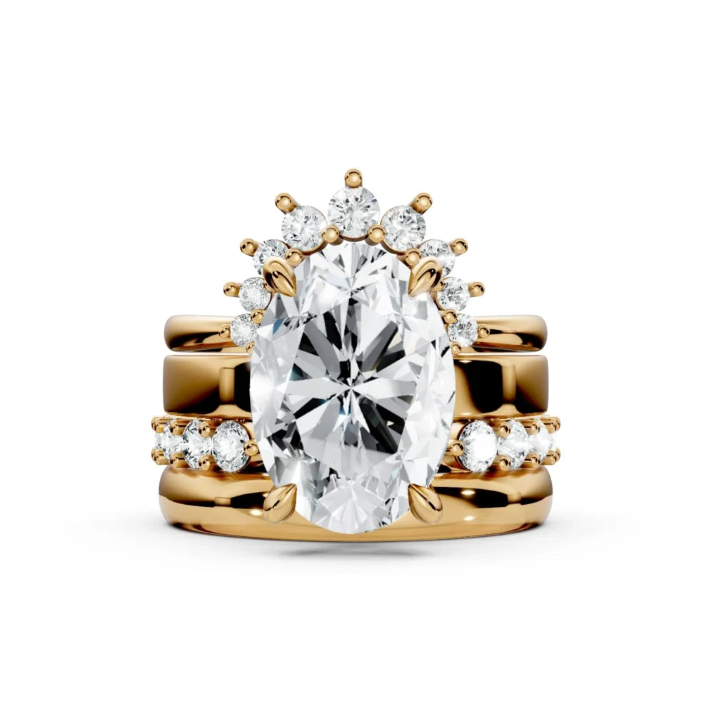 Stackable Diamond Ring with Adjustable Open Band
