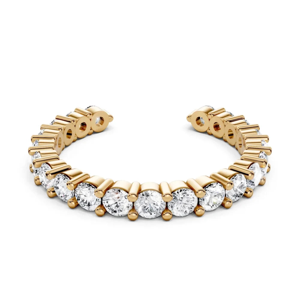 Stackable Diamond Ring with Adjustable Open Band