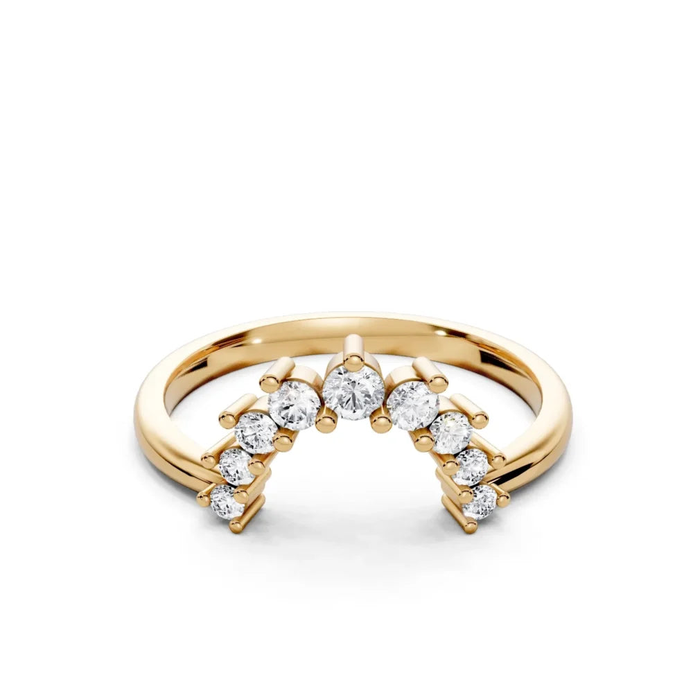 Stackable Diamond Ring with Adjustable Open Band