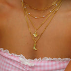 Gold Plated Women's Hypoallergenic Hibiscus Necklace