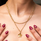 Gold Plated Women's Hypoallergenic Hibiscus Necklace