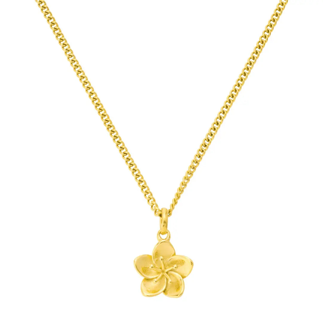 Gold Plated Women's Hypoallergenic Hibiscus Necklace