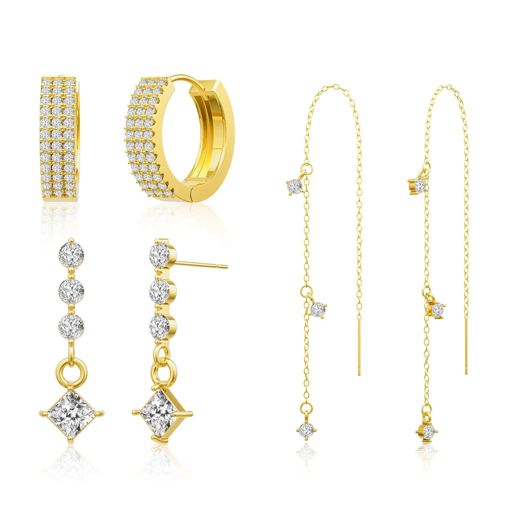 3 Layered Chain Earrings For Women