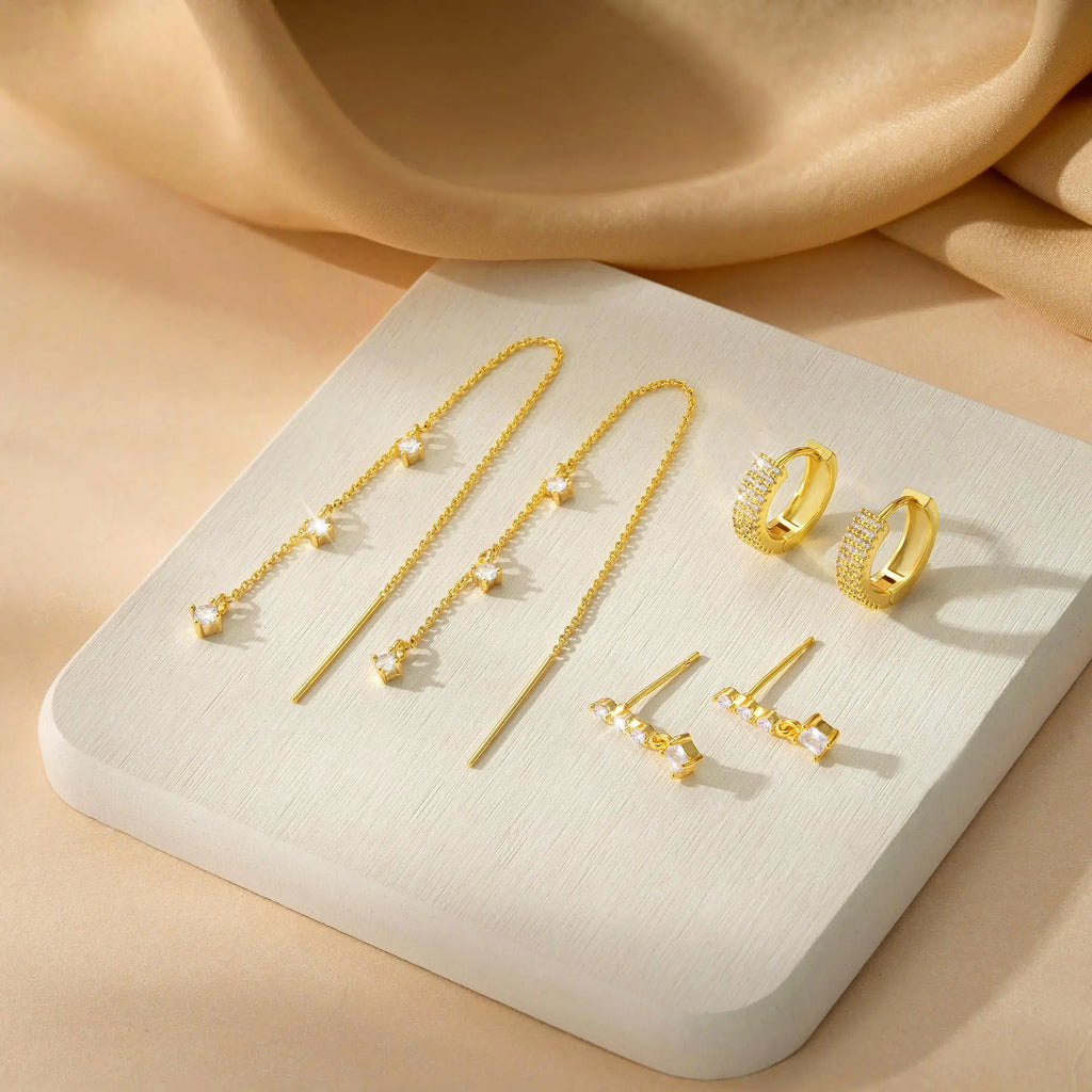3 Layered Chain Earrings For Women