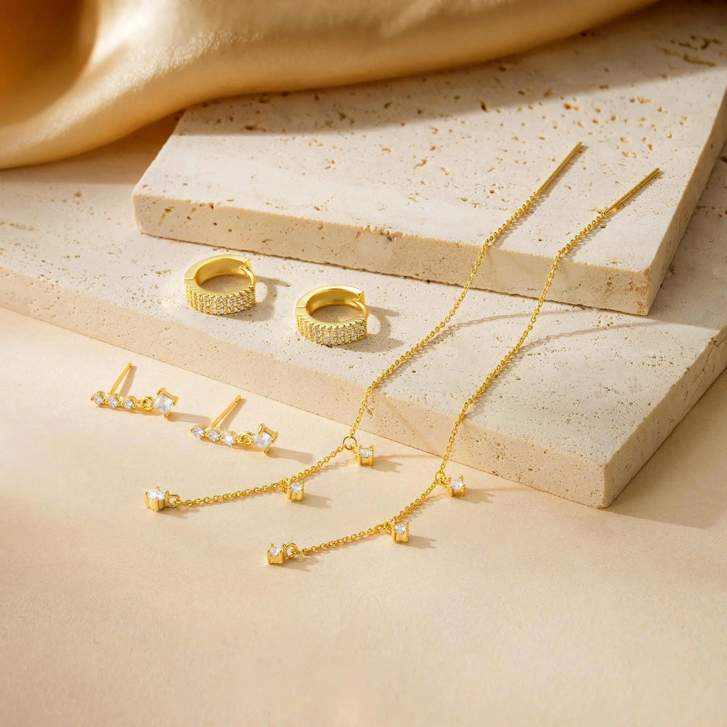 3 Layered Chain Earrings For Women