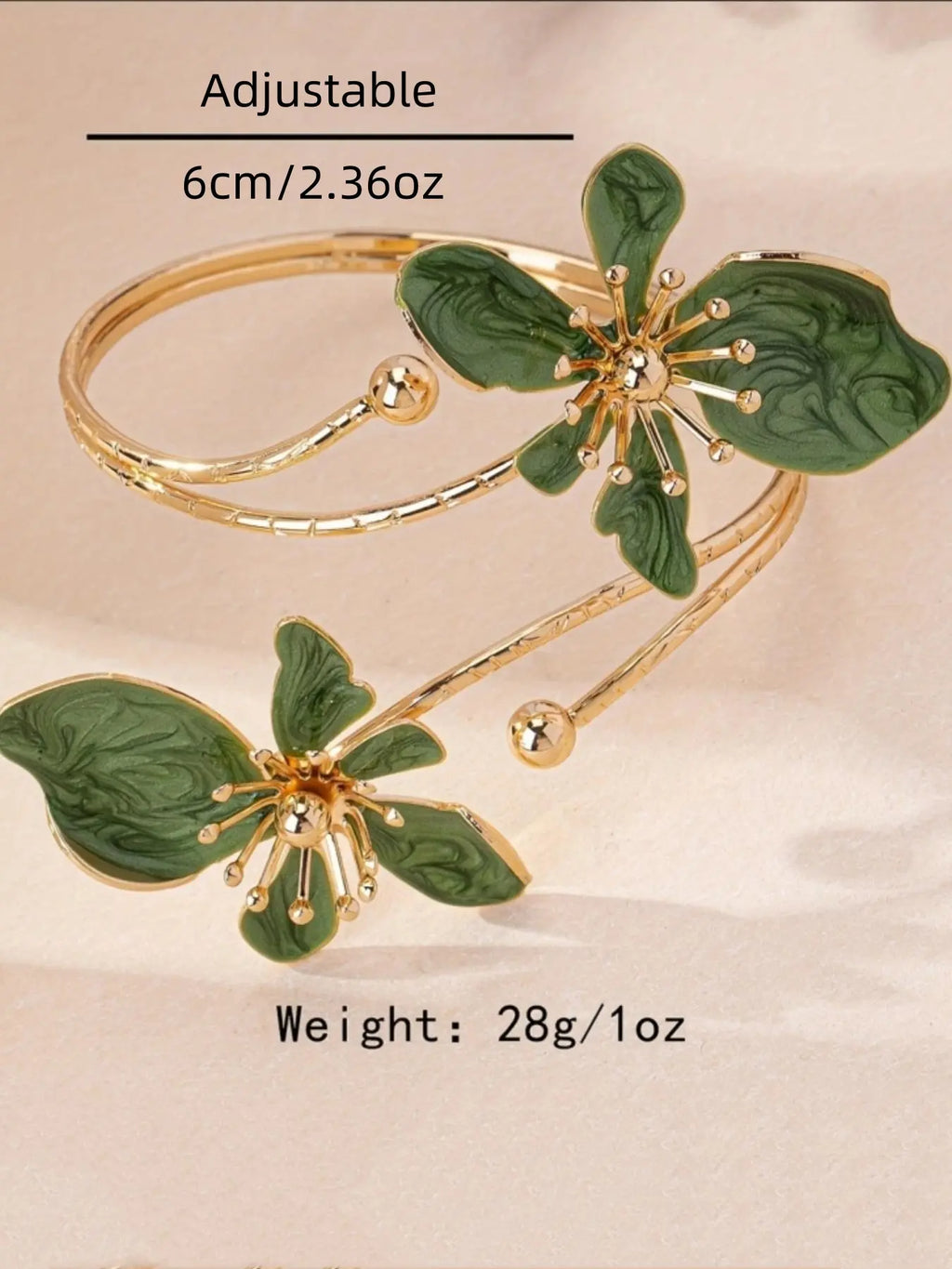 Elegant Floral Open Cuff Armlet