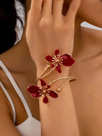 Elegant Floral Open Cuff Armlet