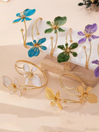 Elegant Floral Open Cuff Armlet