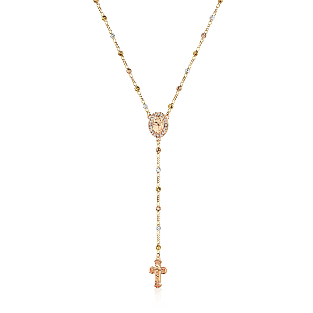 Gold Virgin Mary Cross Necklace