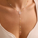 Gold Virgin Mary Cross Necklace