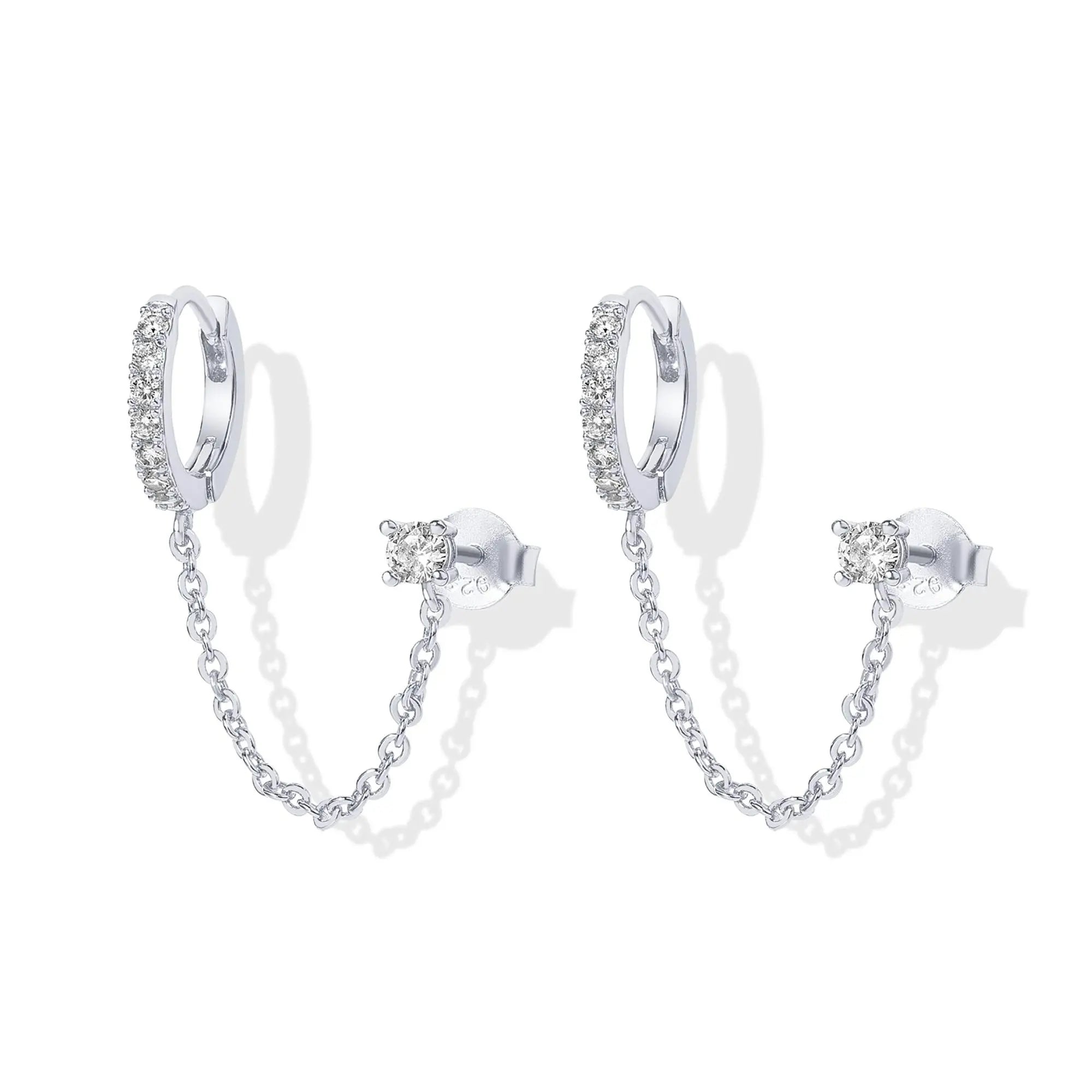 14K Gold Plated Chain Earrings for Women