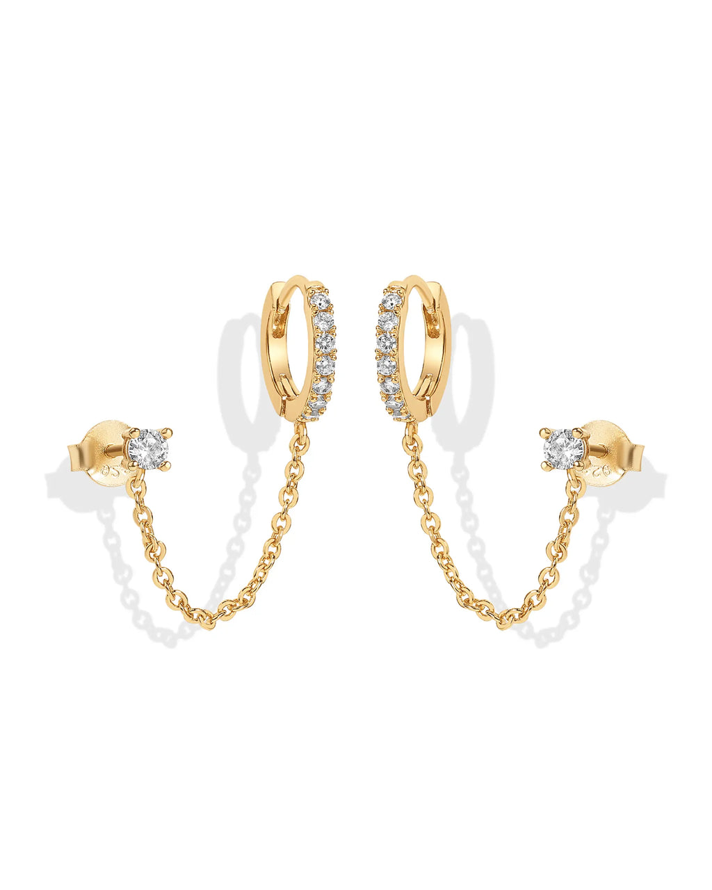 14K Gold Plated Chain Earrings for Women