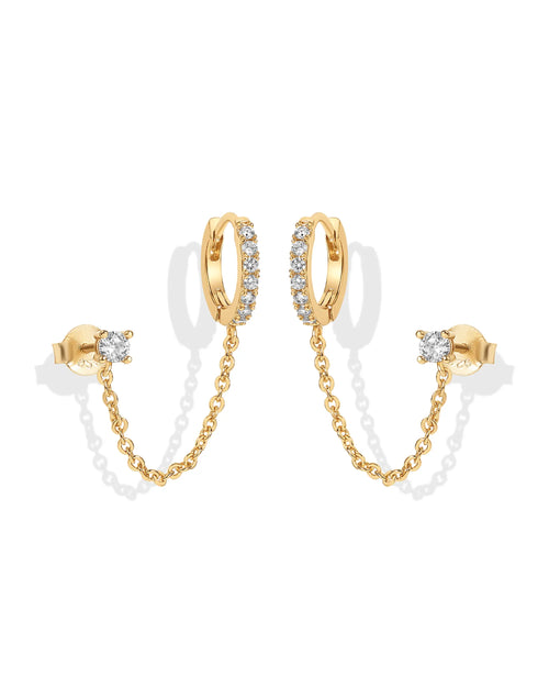 14K Gold Plated Chain Earrings for Women