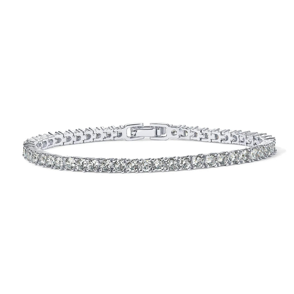 4K Gold Plated 3mm Cubic Zirconia Classic Tennis Bracelet