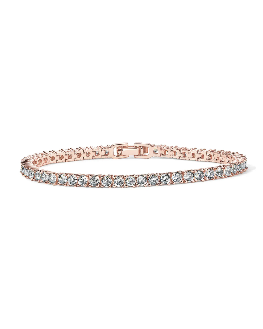 4K Gold Plated 3mm Cubic Zirconia Classic Tennis Bracelet